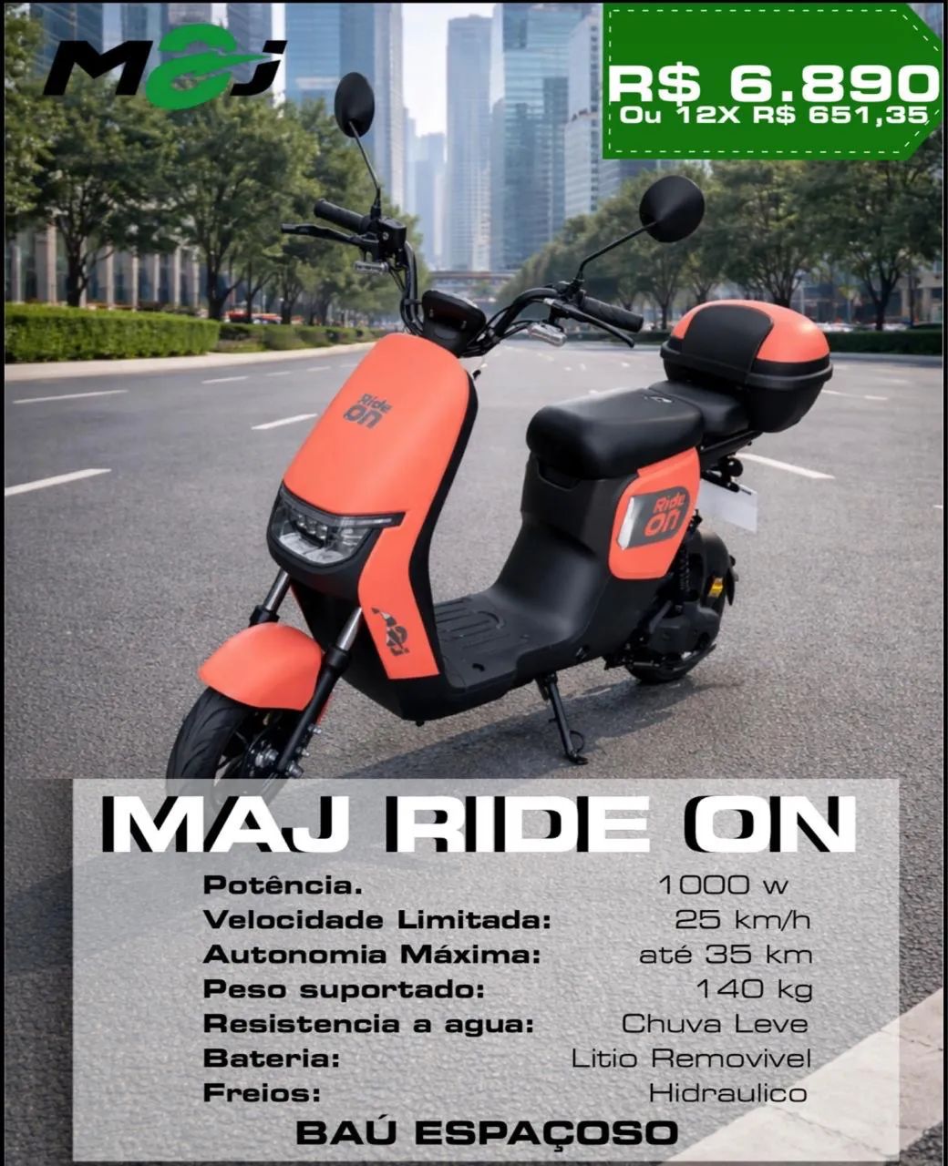Scooter Elétrica MAJ RIDE ON  - Foto 3