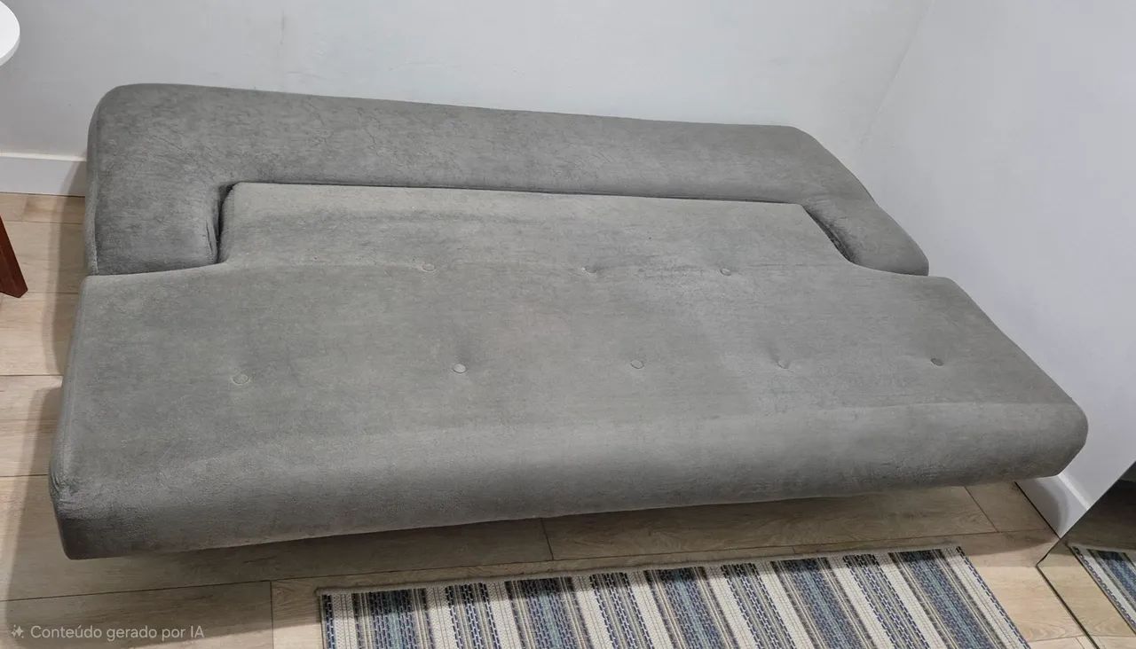 Sofá cama suede cinza 1,90 x 1,00m - Foto 2