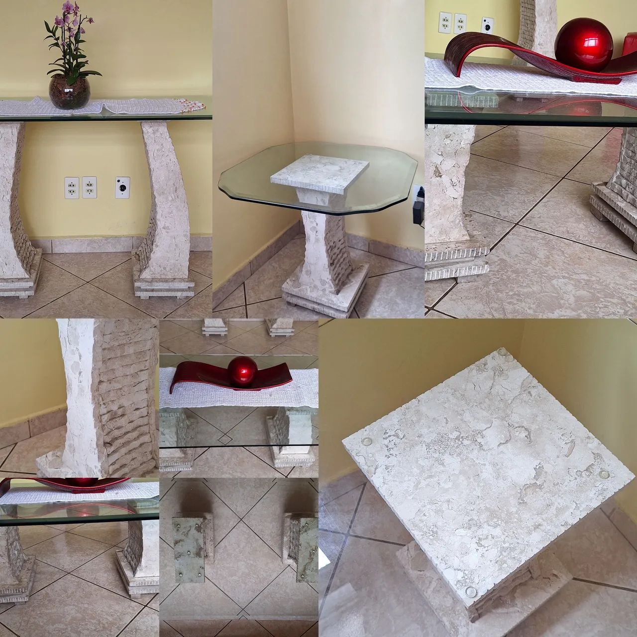 Conjunto Aparador e mesa de canto.