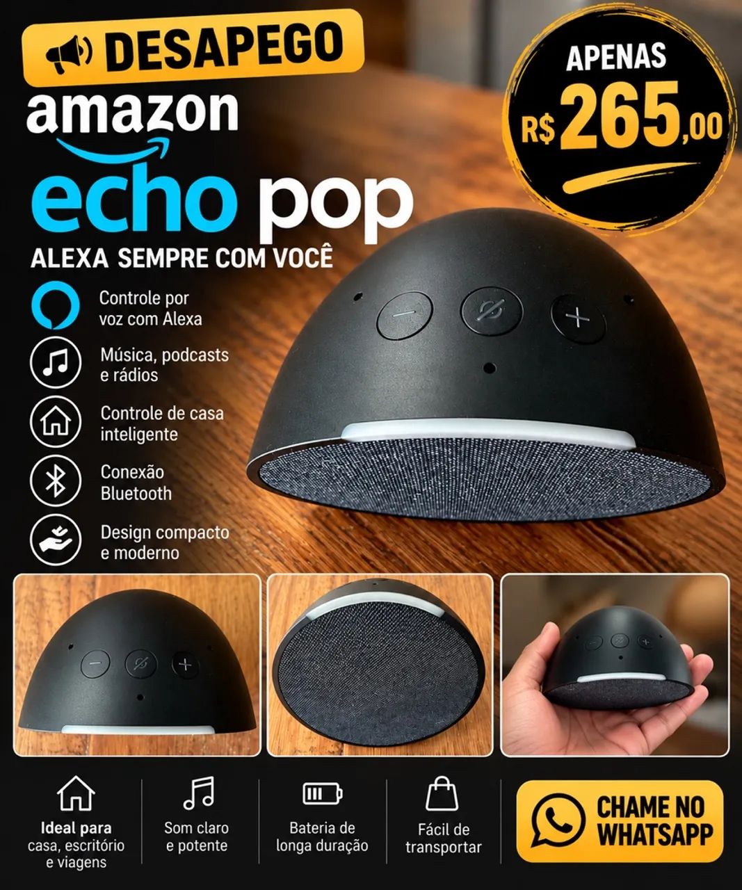 Amazon Echo Pop com Alexa