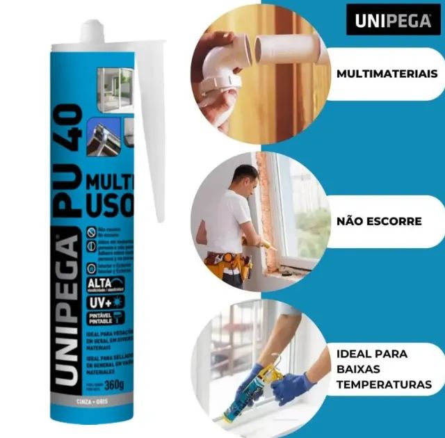 PU 40 Unipega Multiuso 360g Branco Cinza Preto por R$ 10,49 cada - Foto 2
