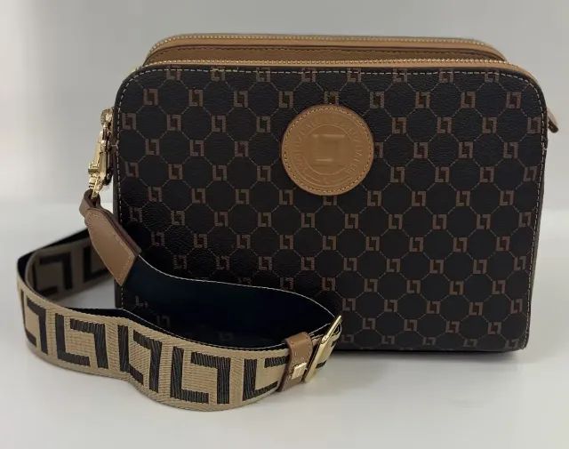 Bolsa Luz Da Lua Bella Tiracolo Média Couro Monograma Mocca (Modelo Premium) - Foto 5