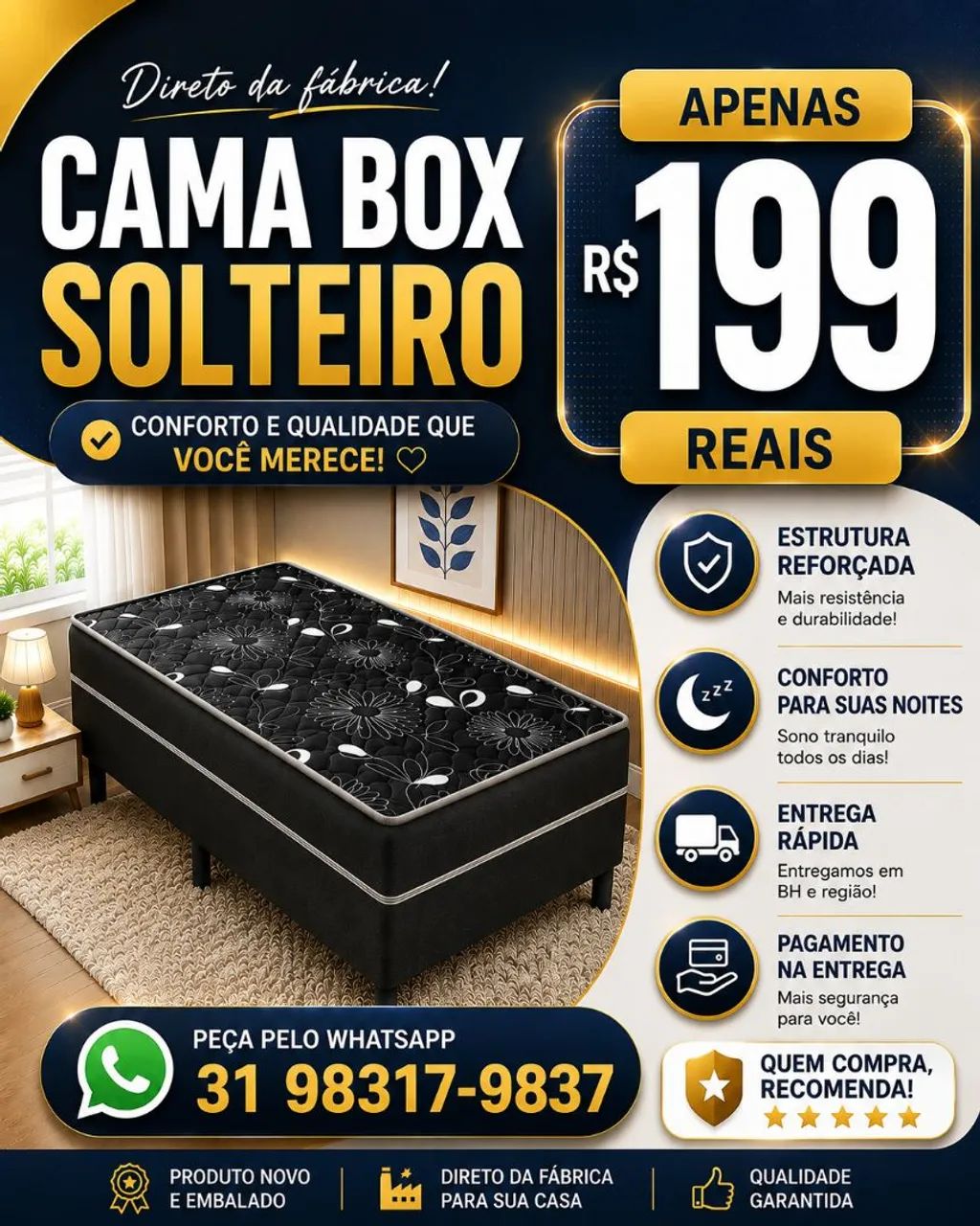 Cama box solteiro 
