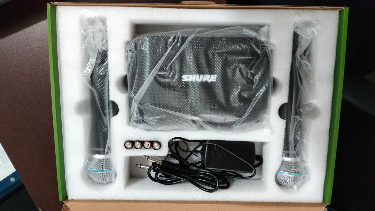 Microfone shure duplo sem fio novo - Foto 2