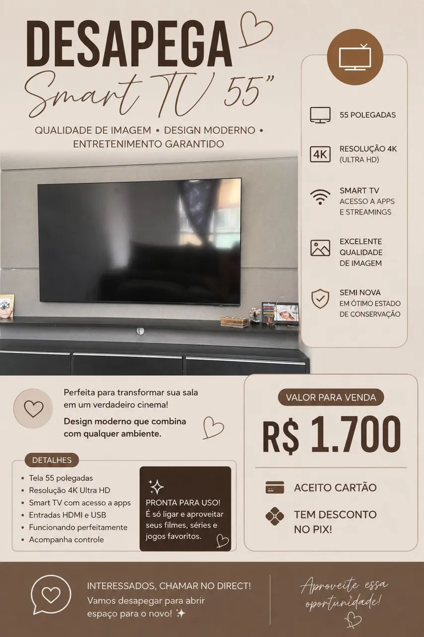 Smart TV 55? - Seminova e em ótimo estado ?