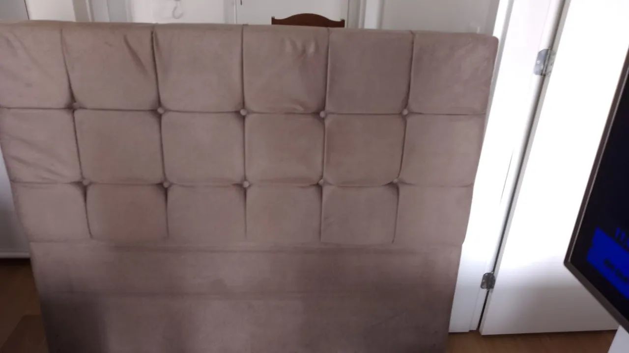 Cabeceira de Cama de Casal - Cor Marron Claro