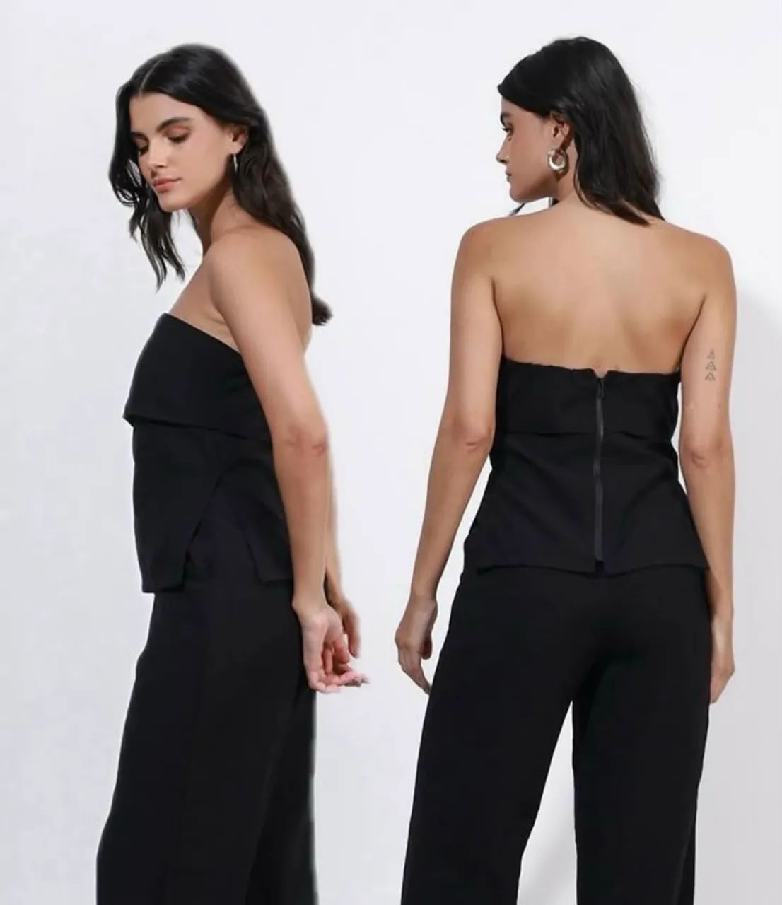 blusa tomara que caia preta