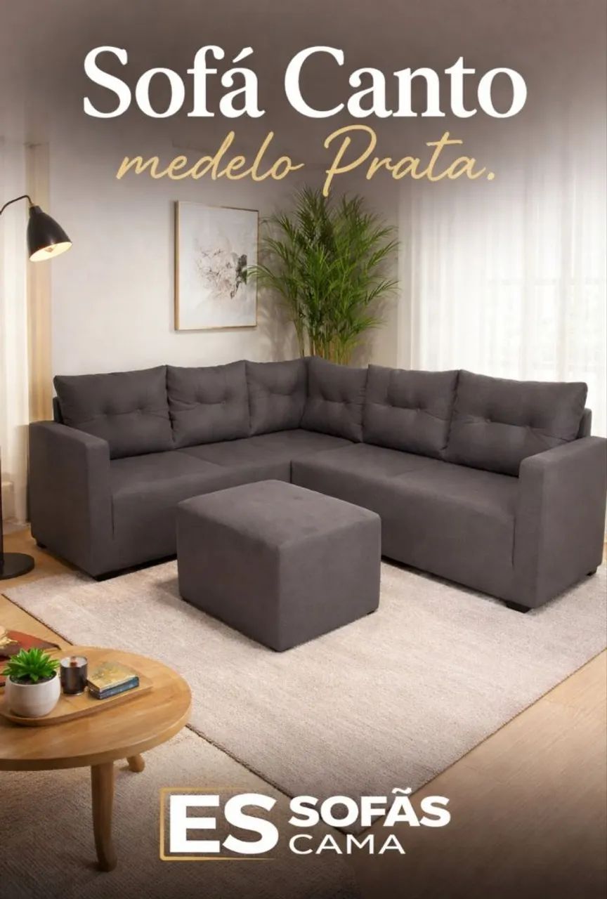 Sofá de canto Modelo PRATA (2.55x1.87) Grandão! Contato * - Foto 4