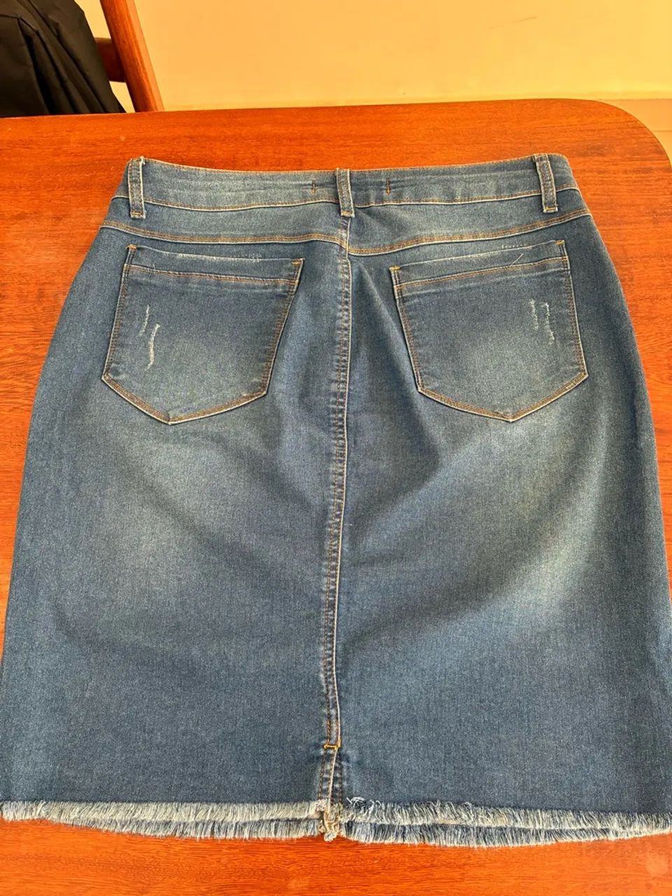 Saia jeans feminina - Foto 4