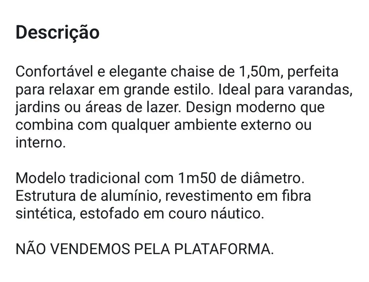 Chaise em fibra sintética  - Foto 4