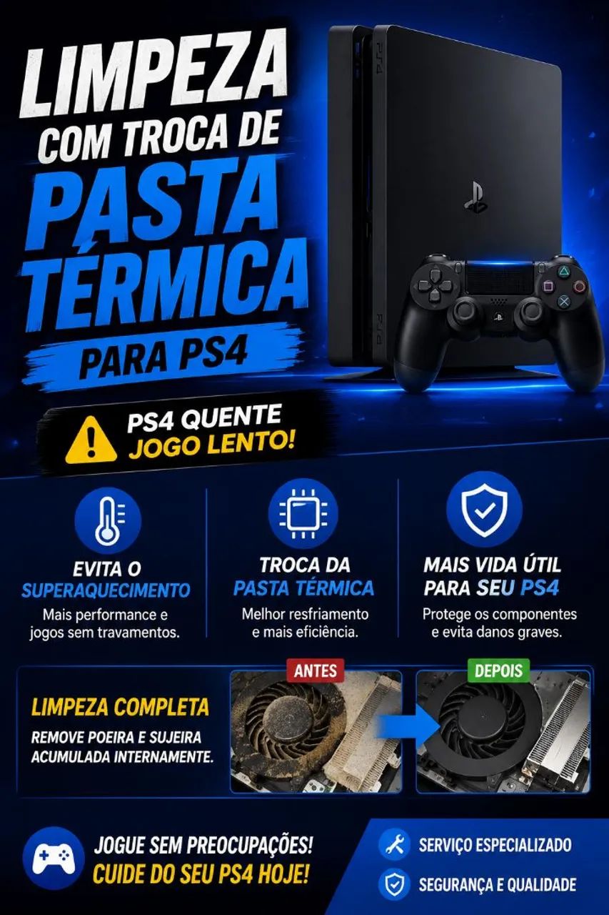 PS4 - LIMPEZA E TROCA DA PASTA TÉRMICA  - Foto 2