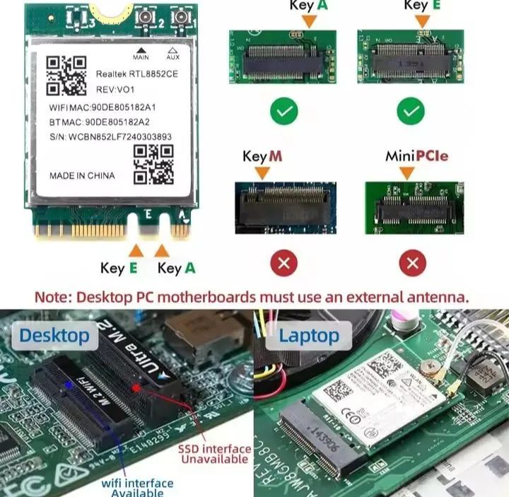Placa Wi-fi 6e M2 5400Mbps - Foto 4