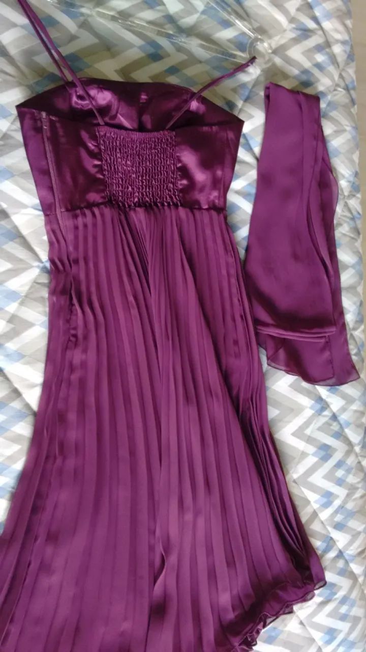 Vestido roxo plissada - Foto 3