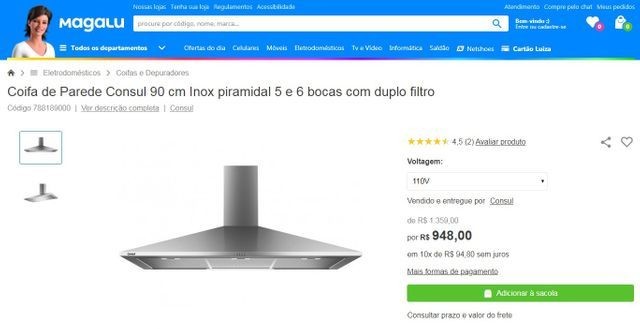 Coifa de Parede Consul CA090 Inox - NOVA - Foto 4