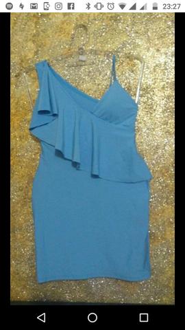 Vestido Babado Azul NOVO