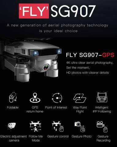 DRONE SG 907 - DISTANCIA 500M/ GPS / 2 CÂMERAS - Foto 2