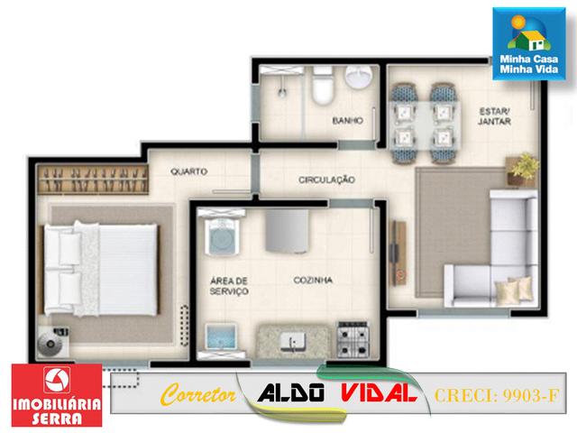 ARV 96 Apartamento Novo 2 Quartos, Condomínio Club. Carapebus, Serra - ES - Foto 17