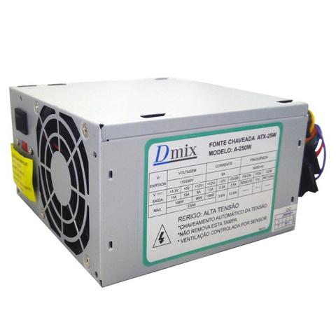 Fonte Atx 250w Real Com Cooler Dmix