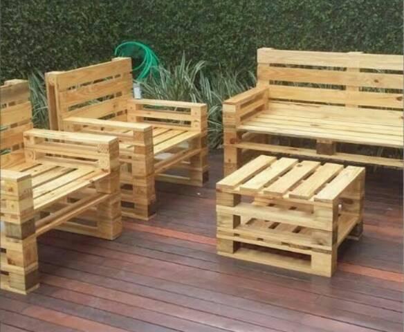Fabricamos móveis e peças decorativas, com paletes ,sob encomenda - Foto 3