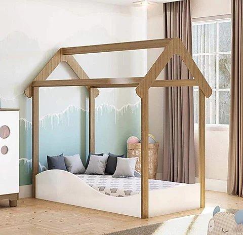 Mini Cama Infantil Montessoriana Uli 100% MDF - Peroba