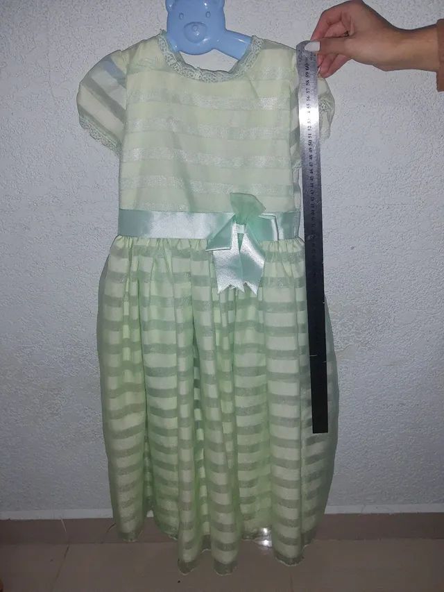 Vestido para daminha, verde água número 6  - Foto 2