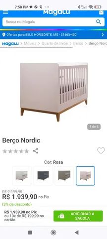 Berço Puppi Mobile rosé com colchão  - Foto 3