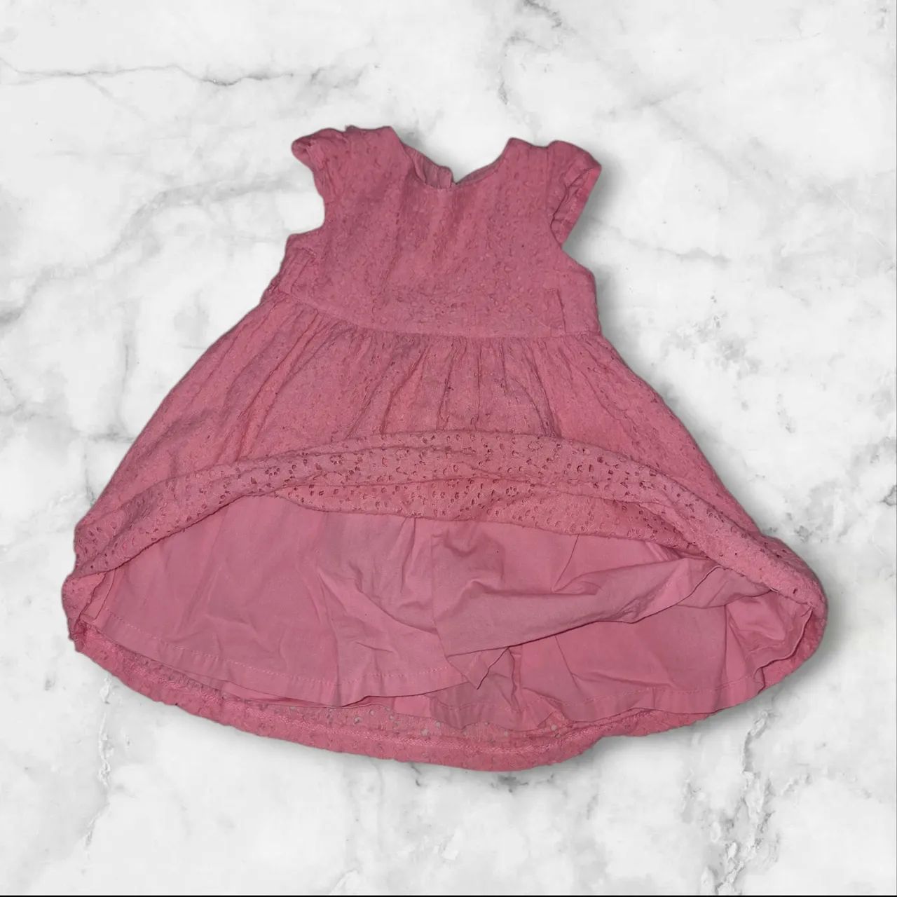 Vestido de renda rosa para menina - Foto 3