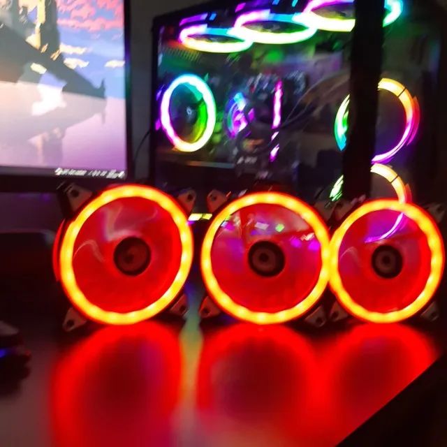 Kit Com 3 Ventoinhas Rise Mode, 120mm, Preto - RGB + Controladora + Controle - Foto 4
