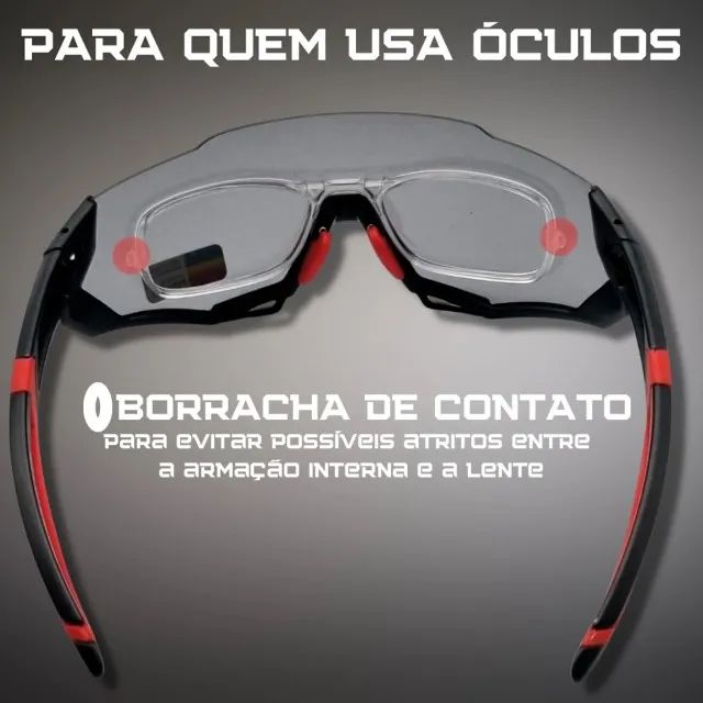 Oculos ciclismo Rockbros 5 lentes armação preta - Foto 3