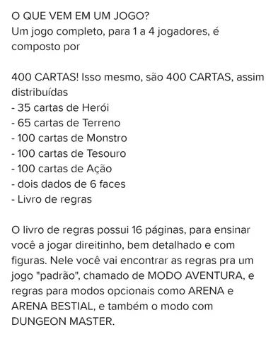 Jogo de cartas Monstros & Tesouros - Foto 3