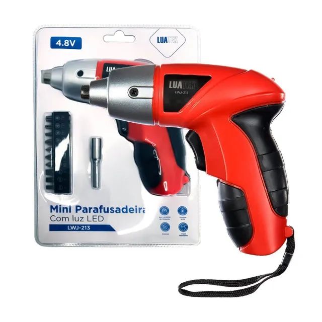 mini parafusadeira com led lwj-213 luatek biv 4.8v 220rpm - Foto 3