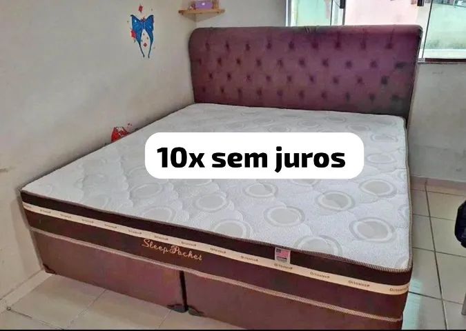 Cama box colchão e suporte (super king)novo