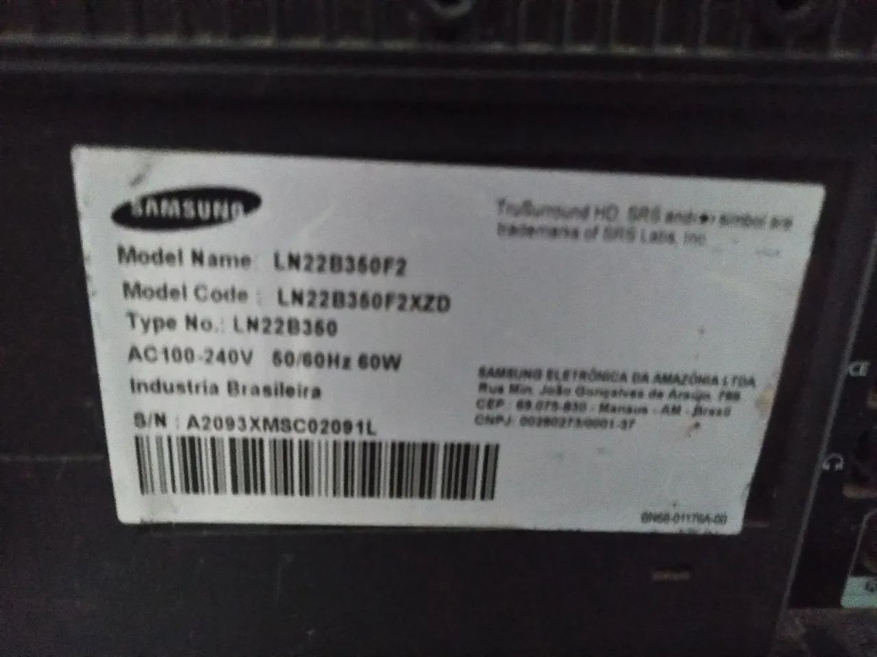 Tv monitor Samsung 22 polegadas com defeito - Foto 3