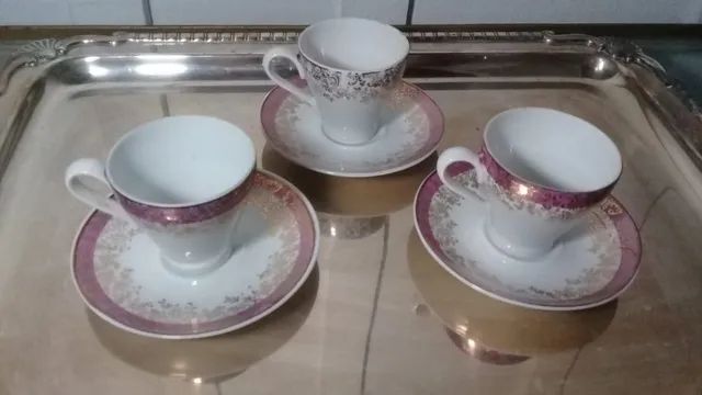 Xícaras De Café Antigas Porcelana Real - Foto 4