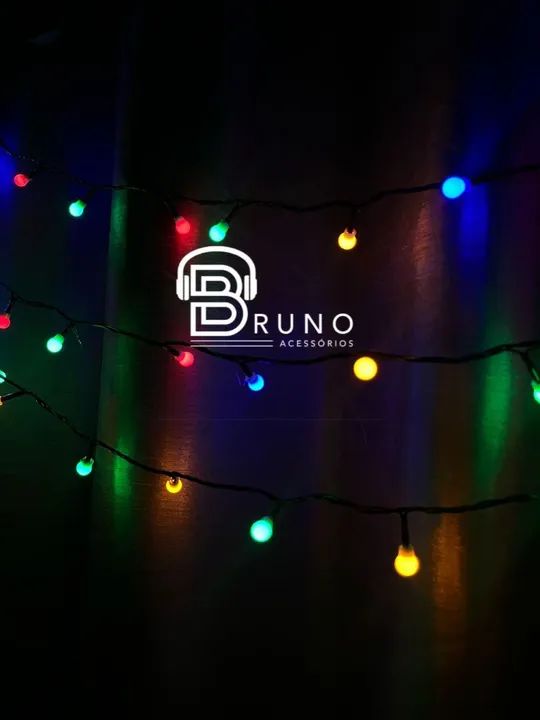 Cordão Led Varal 100 Bolinha 8 Funções Colorido <br> - Foto 3