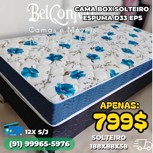 CAMA BOX SOLTEIRO ORTOBOM D33 ISO 60