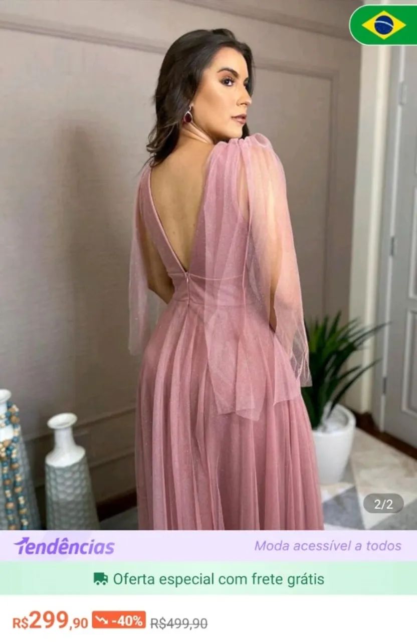 Vestido Madrinha de casamento Rosa - Foto 3