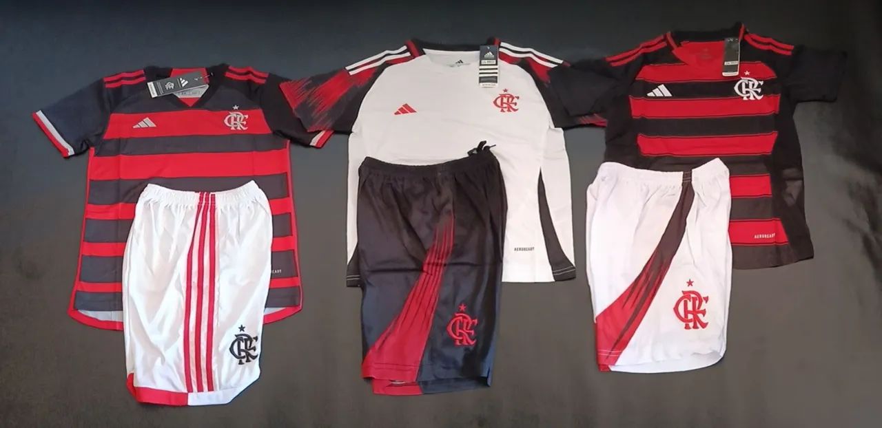 Conjunto infantil do Flamengo lançamento temos da temporada 24/25 e tbm 25/26