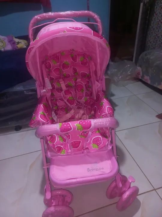 Carinho de bebê da moranguinho , marca bamboo - Foto 4