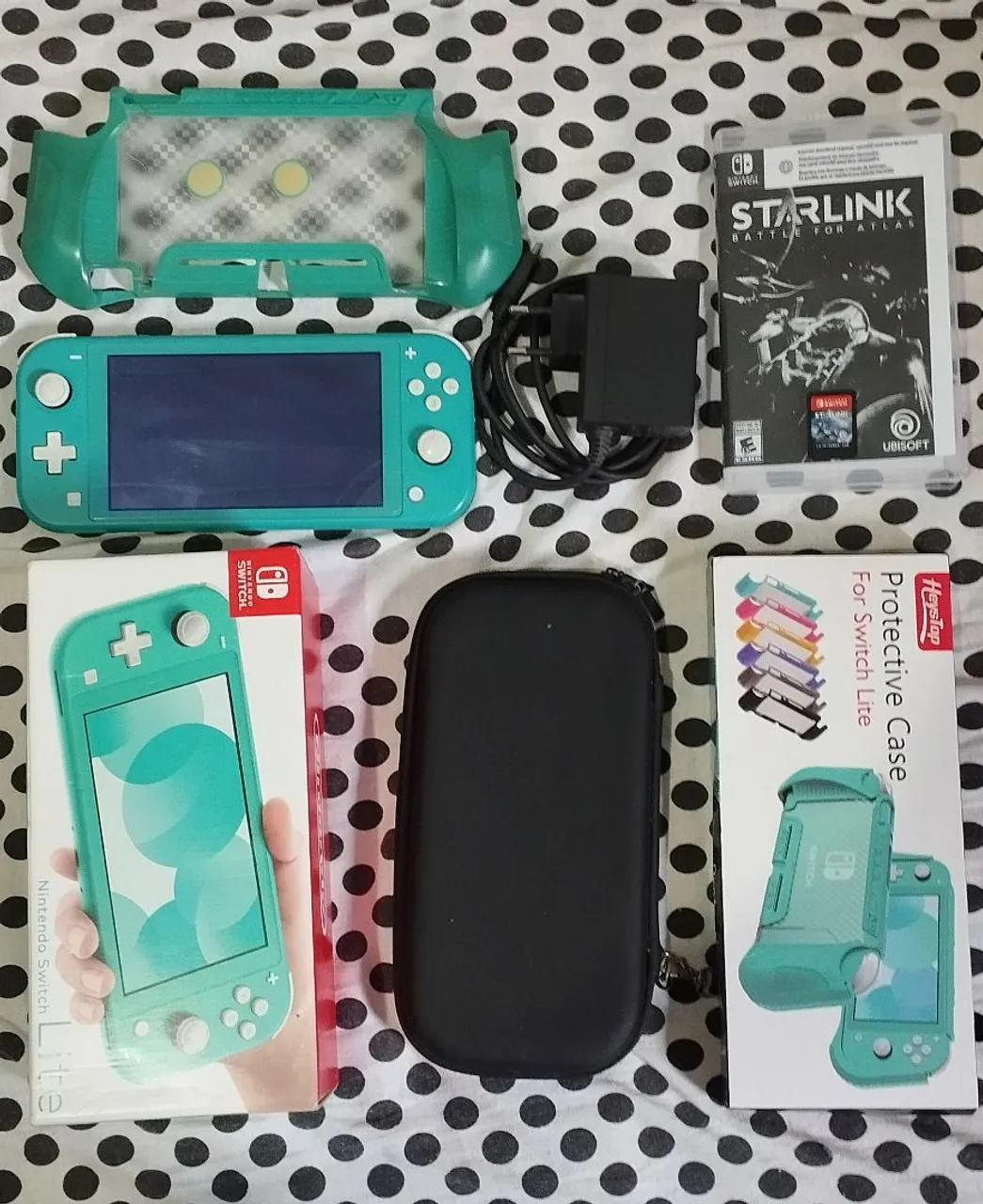 Nintendo swicth Lite Turquesa - com jogo e acessórios na Caixa