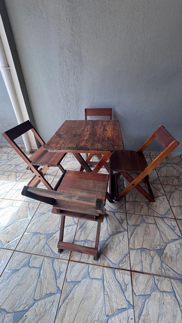 Jogo de mesa madeira  - Foto 2