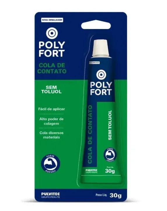Cola Contato Ployfort Bisnaga Sem Toluol 30G Pulvitic