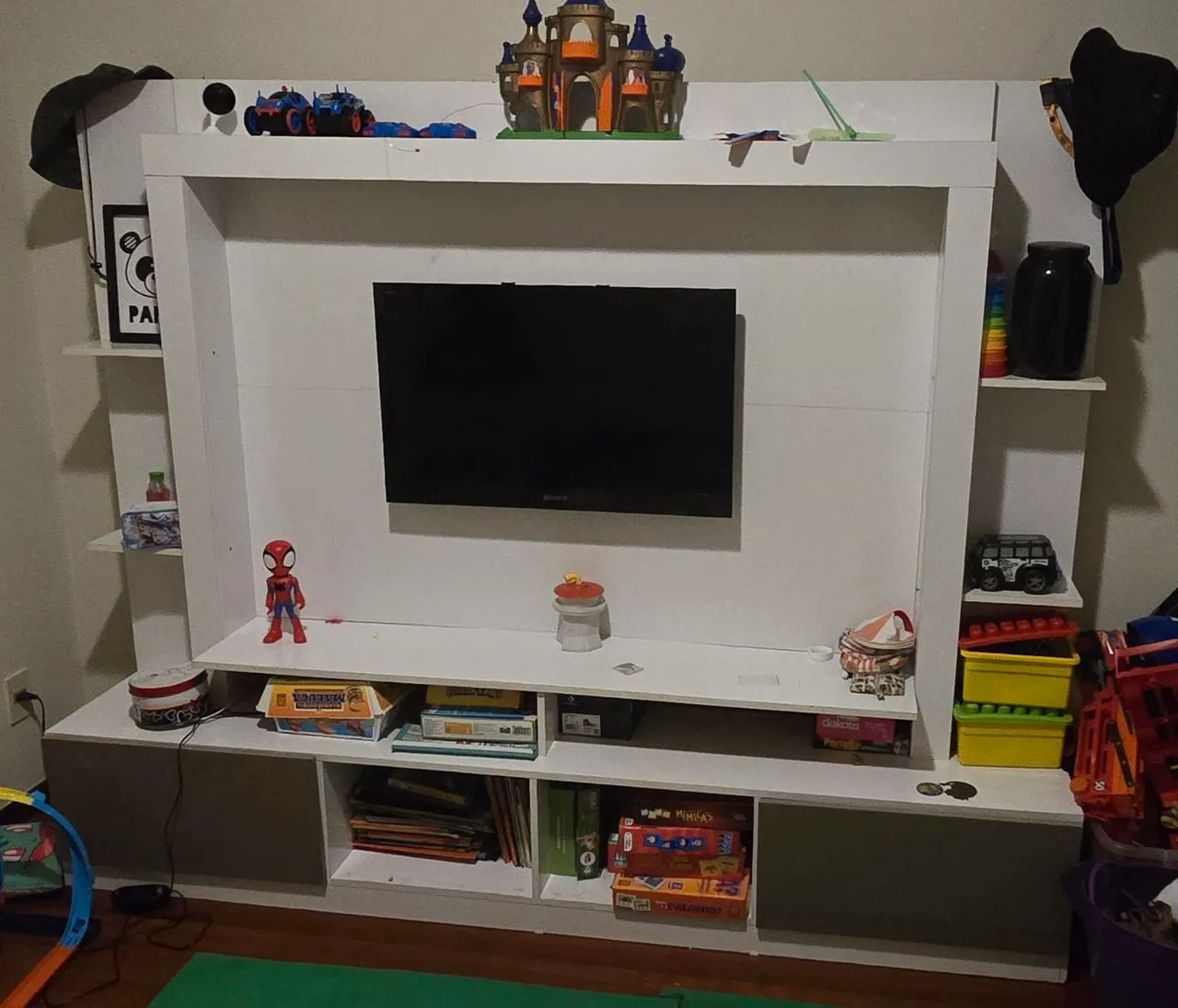 Beautiful TV console with shelf and various niches