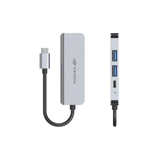 Hub USB-C HDMI 4 Portas C3Tech HU-D50GY 4 em 1 (USB3.0/USB2.0/HDMI 4K/USB-C100W) - WZetta - Foto 2