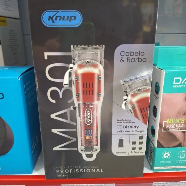 Máquina de Barba e Cabelo com Pentes Grandes e Pequenos