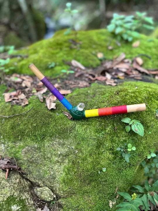 Tepi Aplicador Rapé 7 Chakras Com Ponta De Quartzo 30cm customizado - Foto 2
