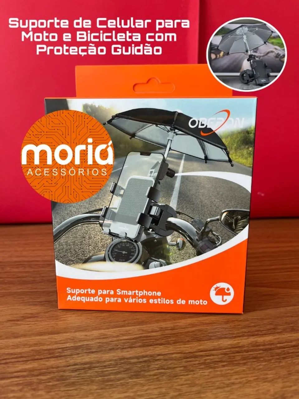 Suporte  Moto e BiKe Mini Guarda Chuva Para Celular