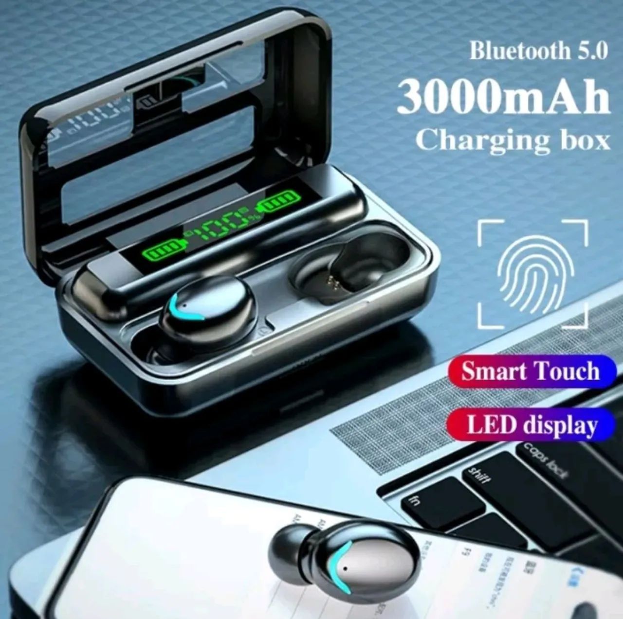 Fone De Ouvido Bluetooth TWS F9-5 Bluetooth 5.0, POWER BANK - Foto 3