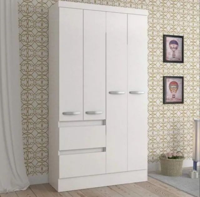 Guarda-Roupa Solteiro Maragogi 4 Portas 2 Gavetas (FAZEMOS ENTEGA DF E ENTORNO)
