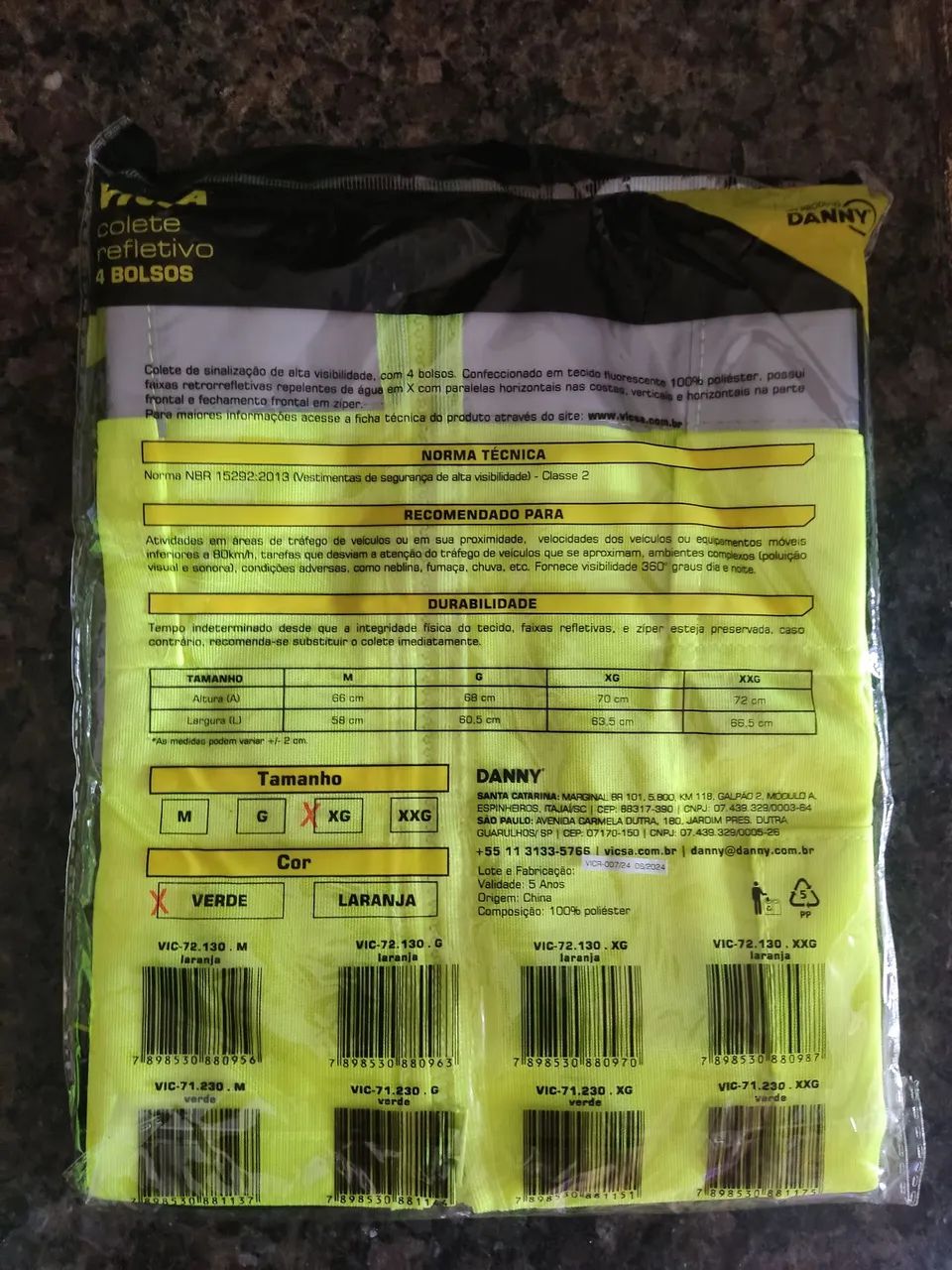 Colete Refletivo VICSA - 4 Bolsos - Foto 2